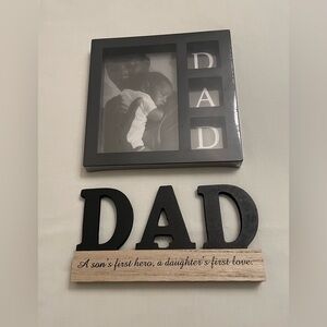 'DAD' Photo Frame & Wooden Decor Set NWT